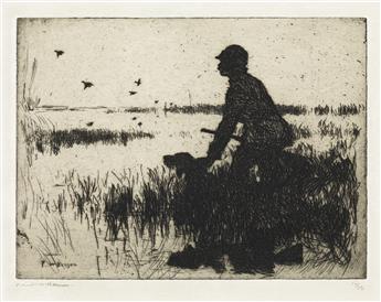 FRANK W. BENSON Two etchings.